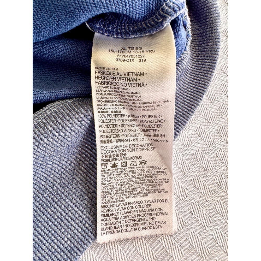 Hurley Boys XL Quarter Zip Pullover Sweater Blue Grey Colorblock Kangaroo Pocket - Picture 5 of 10
